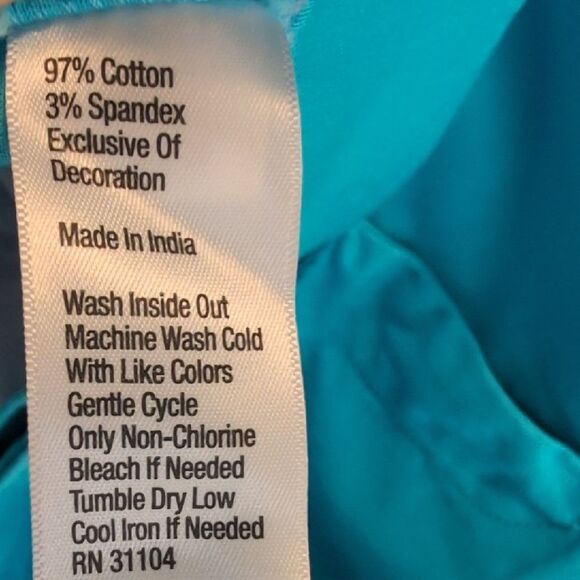 Crown & Ivy Caribbean Turquoise Caroline 7" Shorts Stretch Twill Size 14W NWT - Picture 9 of 9